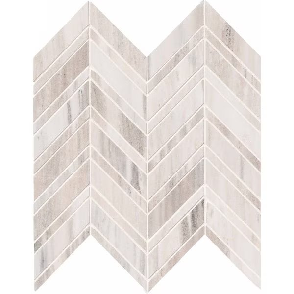 Palisandro Chevron SAMPLE Polished Marble Mesh-Mounted Mosaic Tile, Msi, Mfr#: ZOR-MD-0135-SAM
